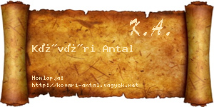 Kővári Antal névjegykártya